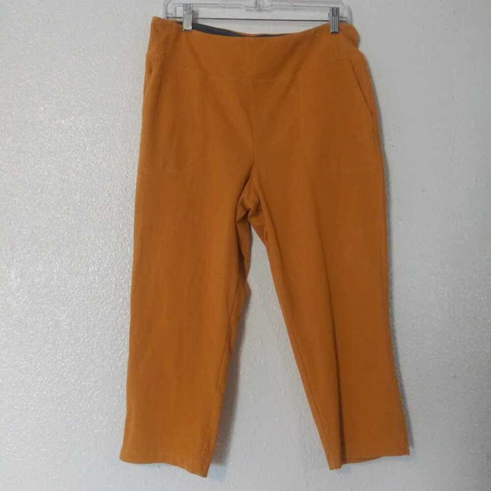 Women with Control women's size LP mustard yellow capri pants
